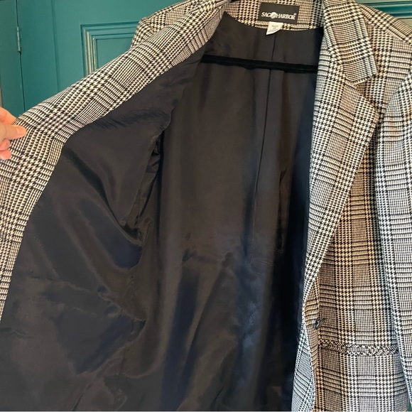 Vintage blazer jacket wool blend oversize style tartan plaid - Picture 3 of 5